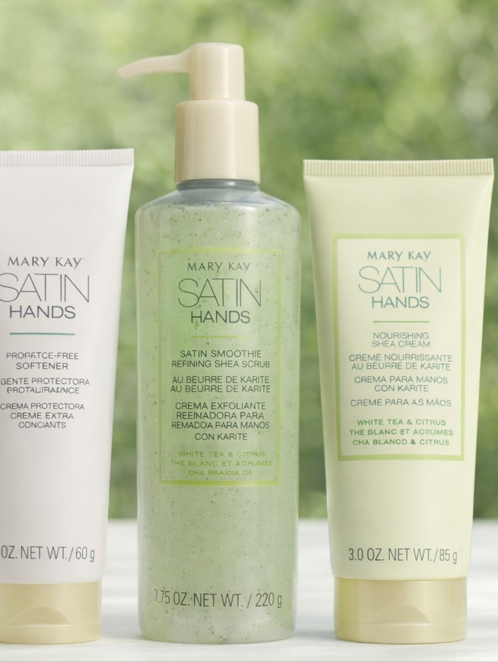 Mary Kay Satin Hands Green Shea Smoothie Refining Scrub Bottle